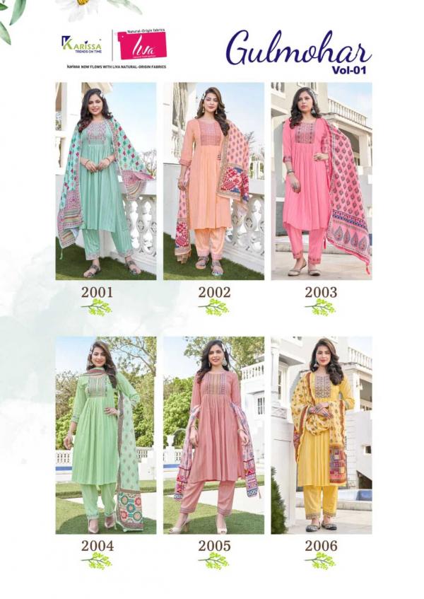 Karissa Gulmohar Vol 1 Styles Kurti With Bottom Dupatta Collection